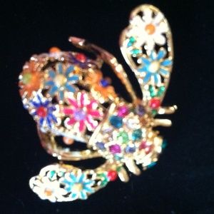 COPY - Joan Rivers Enamel Wildflower Bee Pin. Bra…